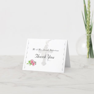 Agradecimiento Rosa Nupcial Boda católico Tarjeta de agradecimien
