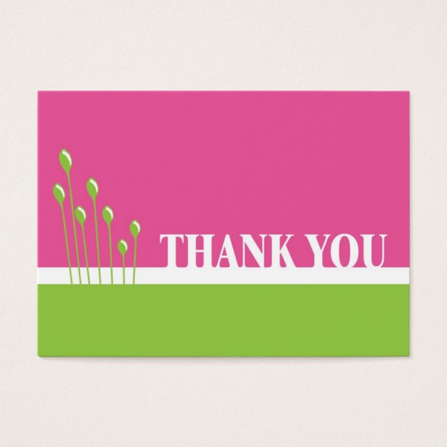 Agradecimiento rosa y verde (Frente)