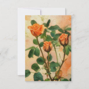 Agradecimiento Rosas naranjas Tarjeta de Arte Cumpleaños o Cualqu