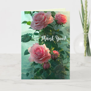 Agradecimiento Rosas rosadas - Tarjeta de felicitación