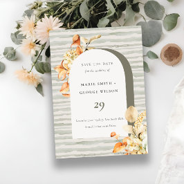 Agradecimiento Rustic Fall Pumpkin Arch Floral Guardar tarjeta de