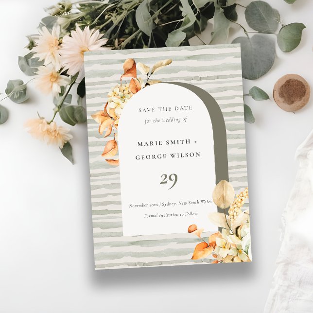 Agradecimiento Rustic Fall Pumpkin Arch Floral Guardar tarjeta de (Subido por el creador)