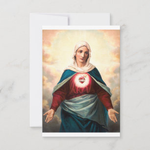 Agradecimiento Sagrado Corazón de María Tarjeta Santa