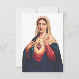 Agradecimiento Sagrado Corazón de María Tarjeta Santa   Ave María