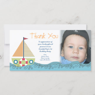 Agradecimiento Sailor Sailing Boys Fiesta de Cumpleaños Tarjeta F