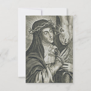 Agradecimiento Santa Catalina de Siena & Jesús Tarjeta Sagrada
