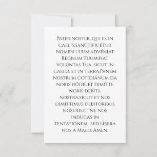 Agradecimiento Santa Faz de Jesús Tarjeta Sagrada Pater Noster