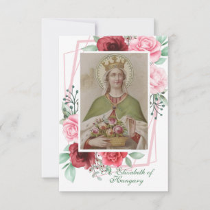 Agradecimiento Santa Isabel de Hungría Rosas de la tarjeta de ora