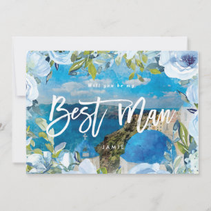 Agradecimiento Santorini ¿serás mi padrino de bodas tarjeta de pr