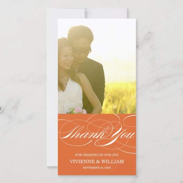 AGRADECIMIENTO SCRIPT THANKS | BODA GRACIAS TARJETA DE FOTO (Anverso)