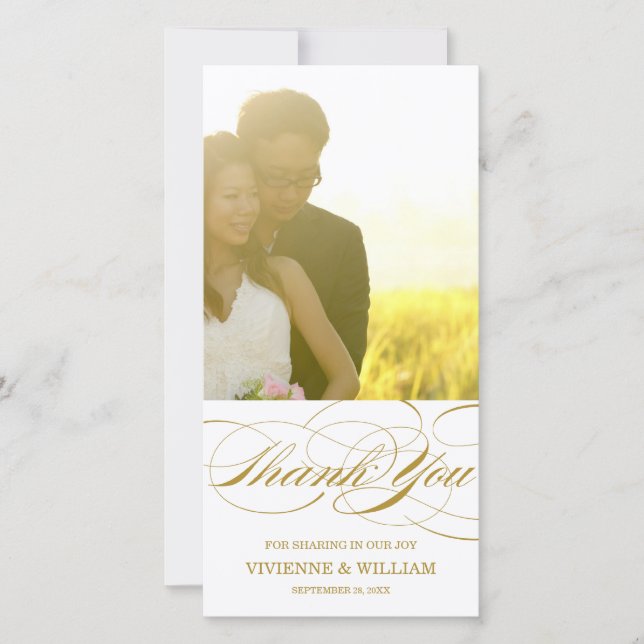 AGRADECIMIENTO SCRIPT THANKS | BODA GRACIAS TARJETA DE FOTO (Anverso)