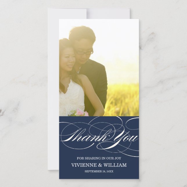 AGRADECIMIENTO SCRIPT THANKS | BODA GRACIAS TARJETA DE FOTO (Anverso)