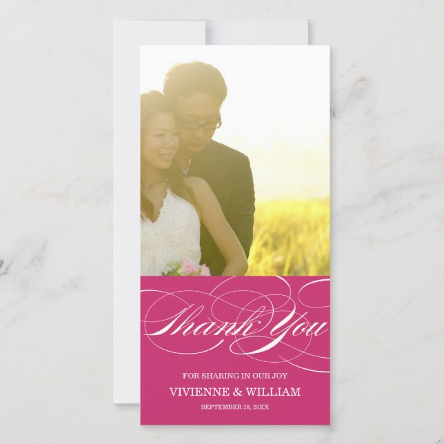 AGRADECIMIENTO SCRIPT THANKS | BODA GRACIAS TARJETA DE FOTO (Anverso)