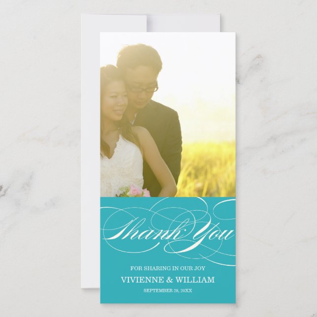 AGRADECIMIENTO SCRIPT THANKS | BODA GRACIAS TARJETA DE FOTO (Anverso)