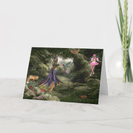 Agradecimiento Selva de fantasía de la tarjeta de cumpleaños de t