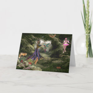 Agradecimiento Selva de fantasía de la tarjeta de cumpleaños de t