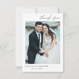 Agradecimiento Sencilla y elegante foto de boda gracias tarjeta
