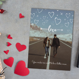 Agradecimiento Sencillos corazones de amor con foto Tarjeta de va