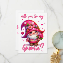 Agradecimiento ¿Serás mi Gnomie - Tarjeta del Día de San Valentín