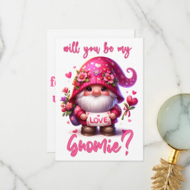 Agradecimiento ¿Serás mi Gnomie - Tarjeta del Día de San Valentín