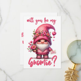 Agradecimiento ¿Serás mi Gnomie - Tarjeta del Día de San Valentín