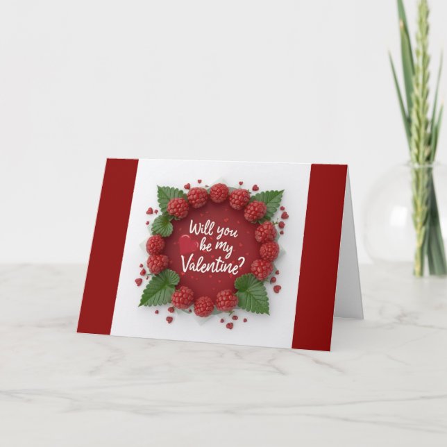 Agradecimiento Serás mi tarjeta de amor de San Valentín frambuesa (Anverso)