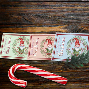Agradecimiento Seré Gnome para Tarjeta de Acuarela de Navidad