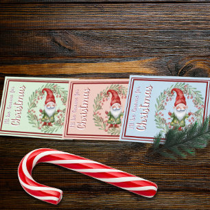 Agradecimiento Seré Gnome para Tarjeta de Acuarela de Navidad