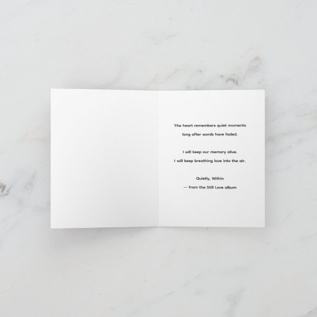 Agradecimiento Silenciosamente, dentro de ti – Tarjeta de letra d (Interior)