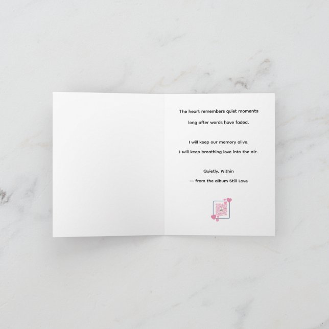 Agradecimiento Silenciosamente, dentro – Tarjeta de letra de Memo (Interior)