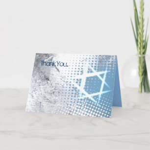 Agradecimiento SILVER TEXTURE STAR Gracias Tarjeta De Saludo