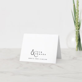 Agradecimiento Simple Amor y Gracias Ampersand Tarjeta de Agradec