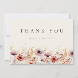 Agradecimiento Simple Boho Wildflower Beige - Tarjeta de agradeci