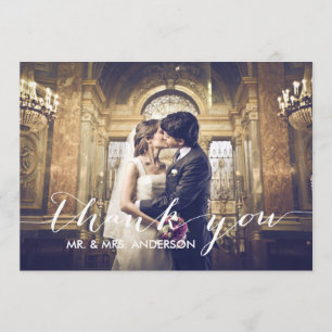Agradecimiento Simple gracias tarjeta de la foto de la boda