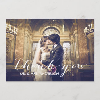 Agradecimiento Simple gracias tarjeta de la foto de la boda
