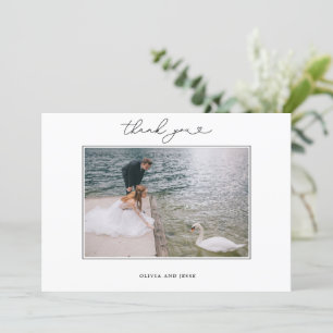 Agradecimiento Simple Script Heart Gracias Tarjeta de fotos Boda