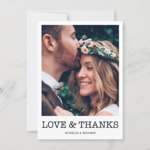 Agradecimiento Simple y moderna tarjeta de fotos de amor y agrade