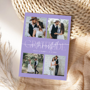 Agradecimiento Sincero Boda Multi Foto Lila