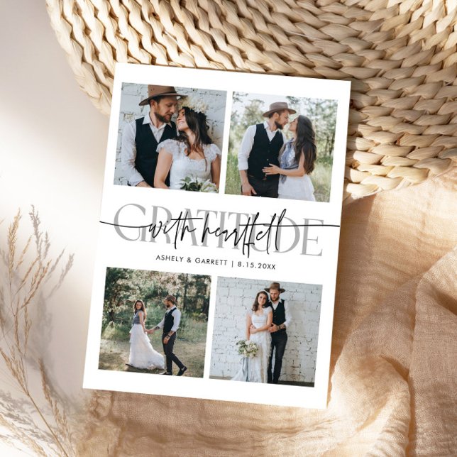 Agradecimiento Sincero Tarjeta de Boda Multi Foto  (Subido por el creador)