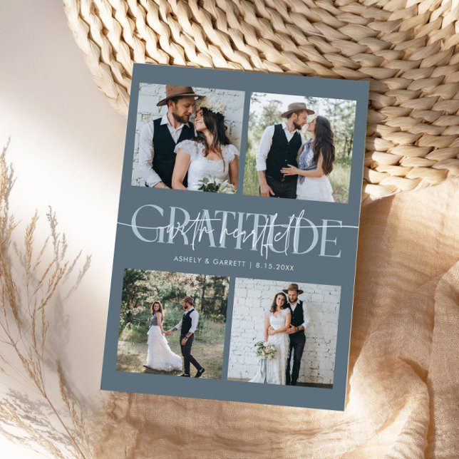 Agradecimiento Sincero Tarjeta de Boda Multi Foto  (Subido por el creador)