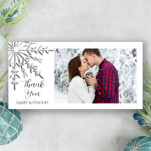 Agradecimiento Snowflake Boda de Invierno Gracias Tarjeta Fotográ