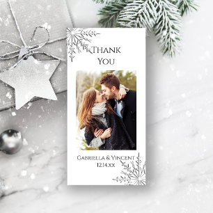 Agradecimiento Snowflake Boda de Invierno Gracias Tarjeta Fotográ