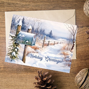Agradecimiento Snowy Winter Landscape Holiday Tarjeta de felicita
