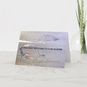Agradecimiento SOBRE la tarjeta de felicitación de VACACIONES