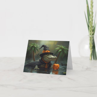 Agradecimiento Sonrisa de lagarto y calabaza - Tarjeta de Hallowe