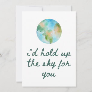 Agradecimiento "Sostendría el cielo por ti" Tarjeta de felicitaci