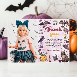Agradecimiento Spooky Halloween Cumpleaños Foto - Tarjeta de agra