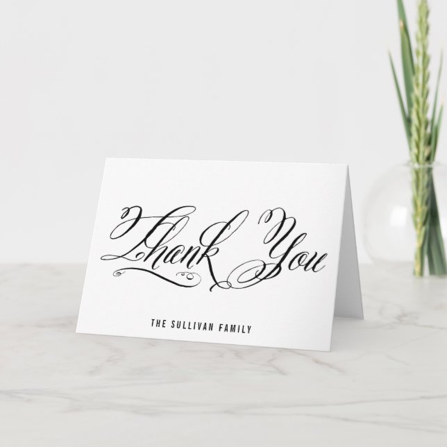 Agradecimiento Sr. & Sra. Elegante Script | Tarjeta de agradecimi (Anverso)