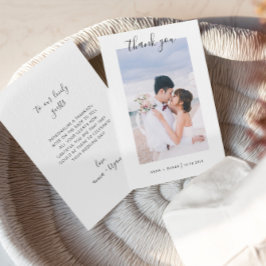 Agradecimiento Sr. y Sra. Boda de fotos Gracias Tarjeta de Reliev