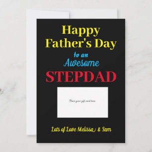 Agradecimiento Stepdad Feliz Día del Padre titular de la tarjeta 